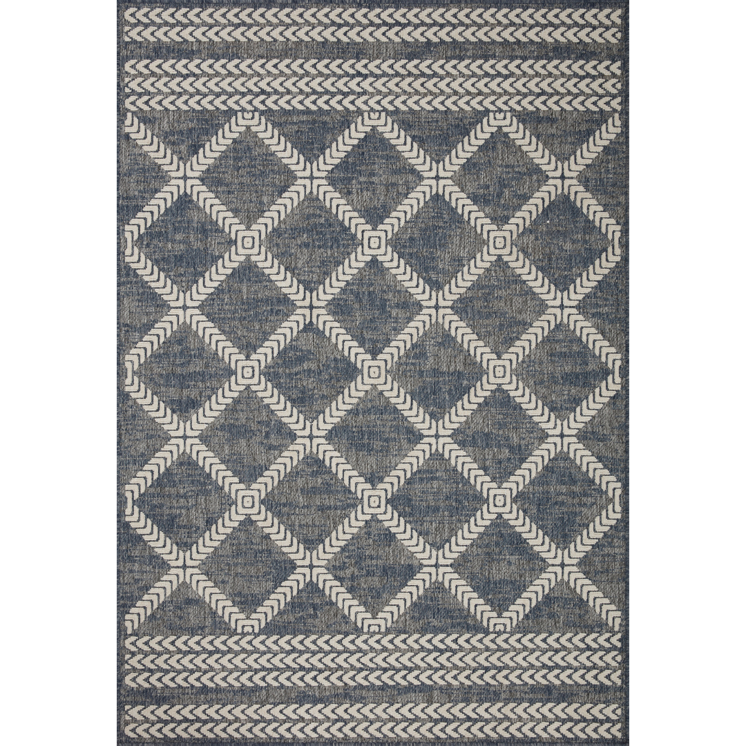 Rainier RAI-05 Denim / Ivory (Indoor/Outdoor Rug)