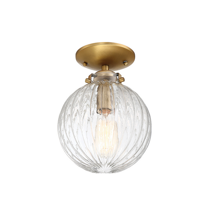 1-Light Ribbed Semi-Flush Mount