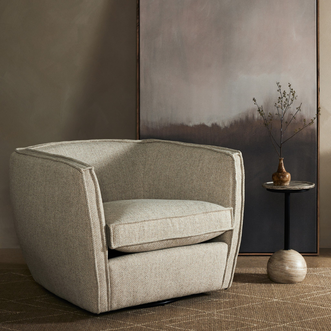 Roman Swivel Chair Fallon Linen