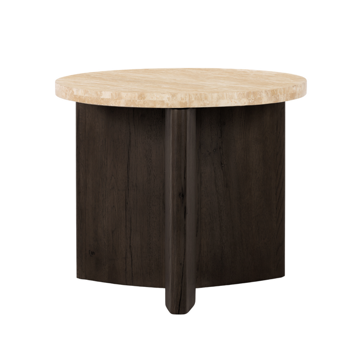 Tide End Table - Travertine