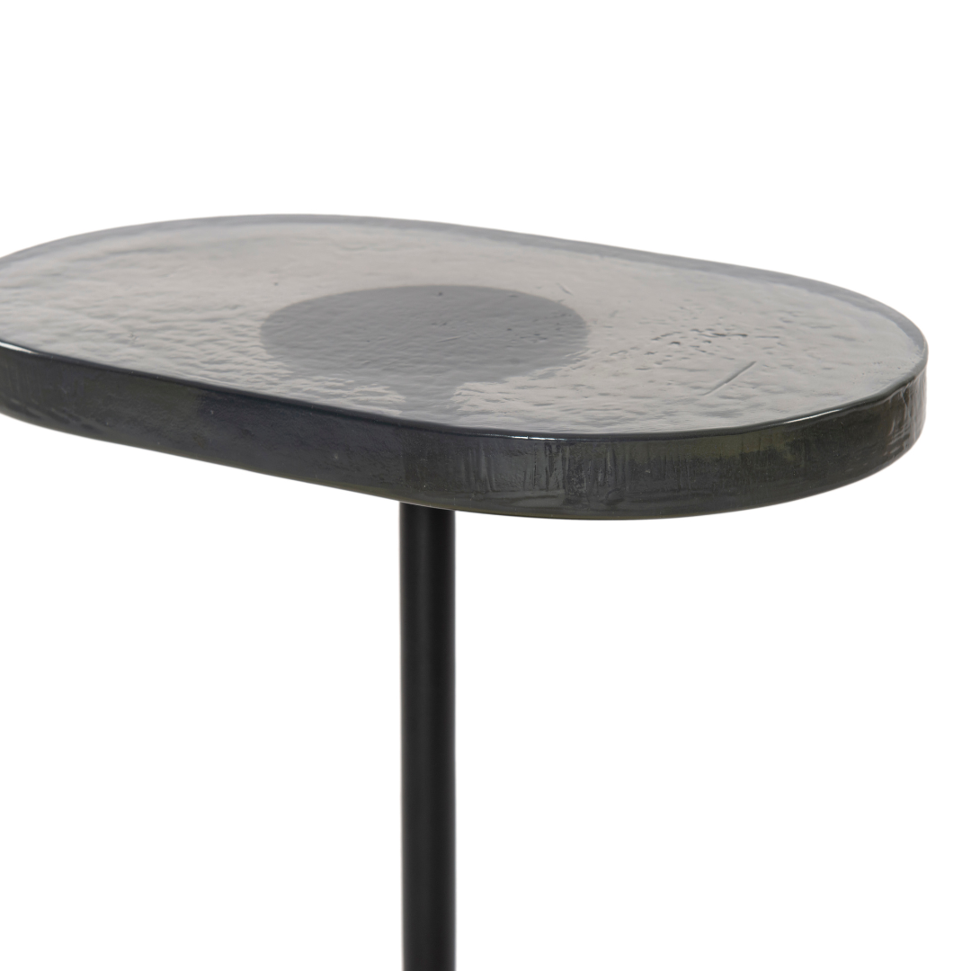 Verone End Table - Smoky Blue Glass Top