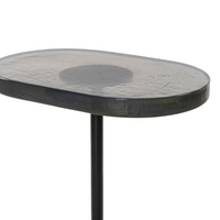 Verone End Table - Smoky Blue Glass Top