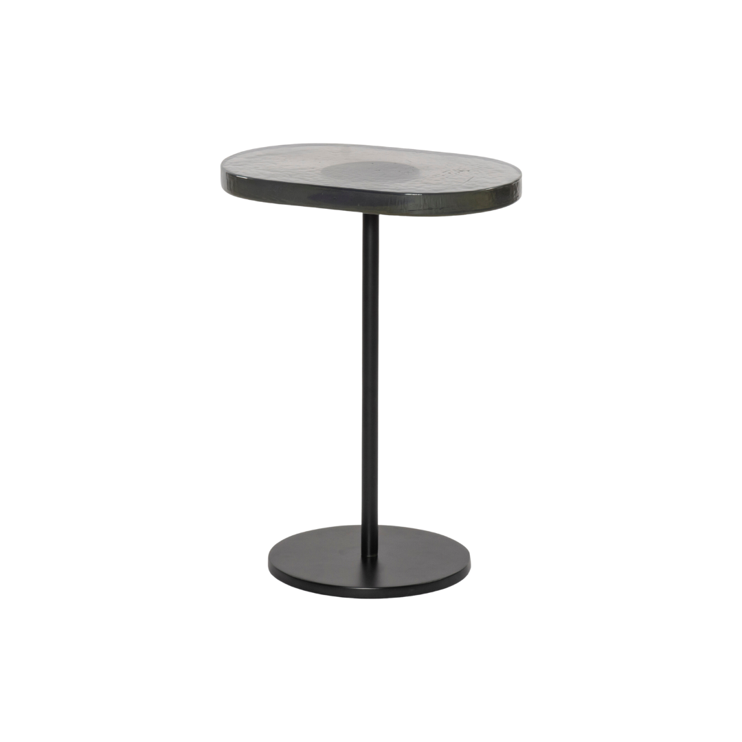 Verone End Table - Smoky Blue Glass Top