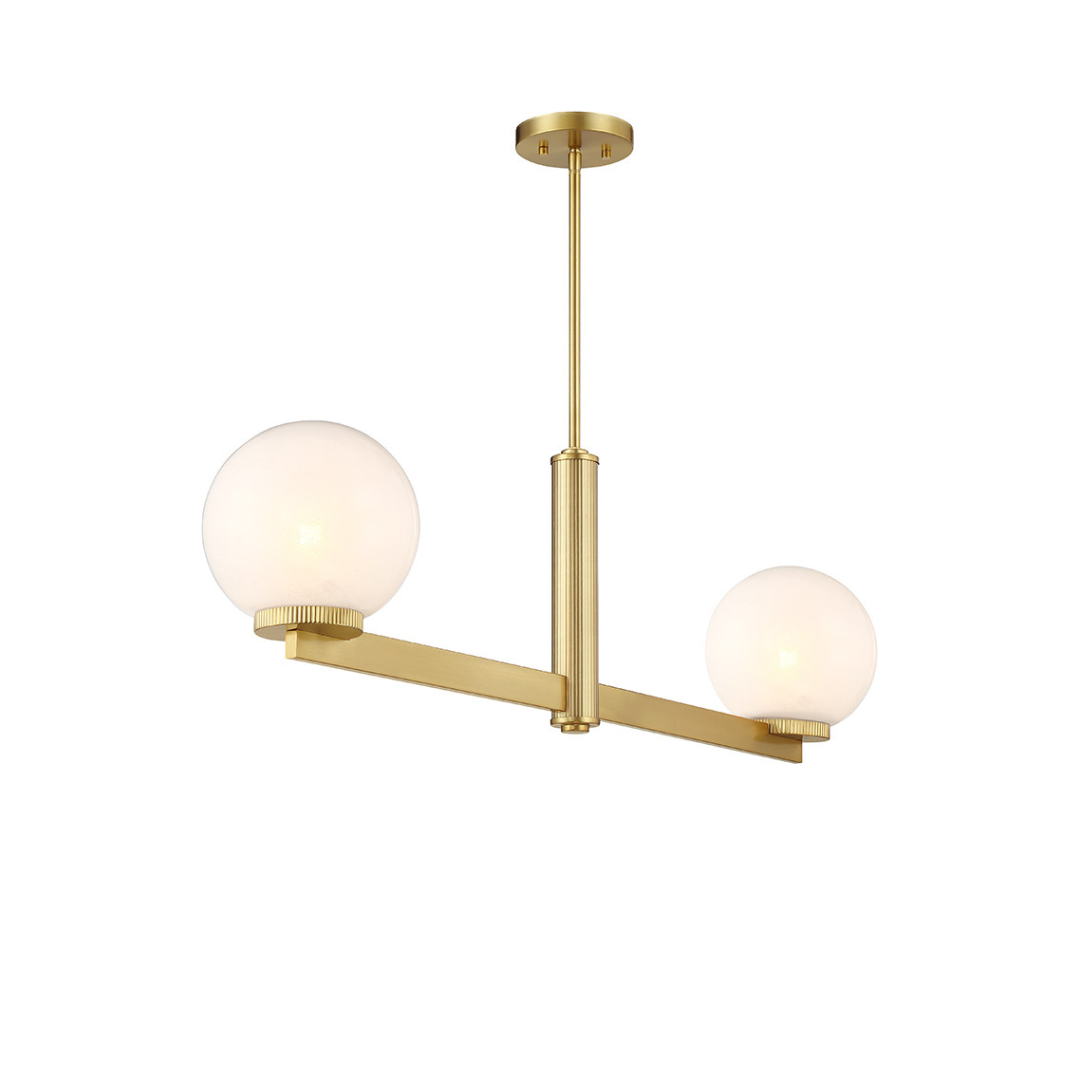 Art Deco 2-Light Linear Chandelier