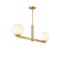 Art Deco 2-Light Linear Chandelier