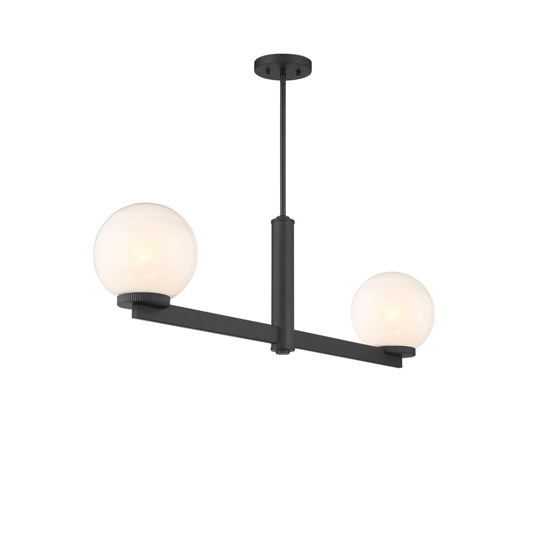 Art Deco 2-Light Linear Chandelier