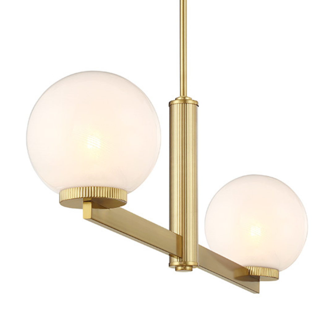 Art Deco 2-Light Linear Chandelier