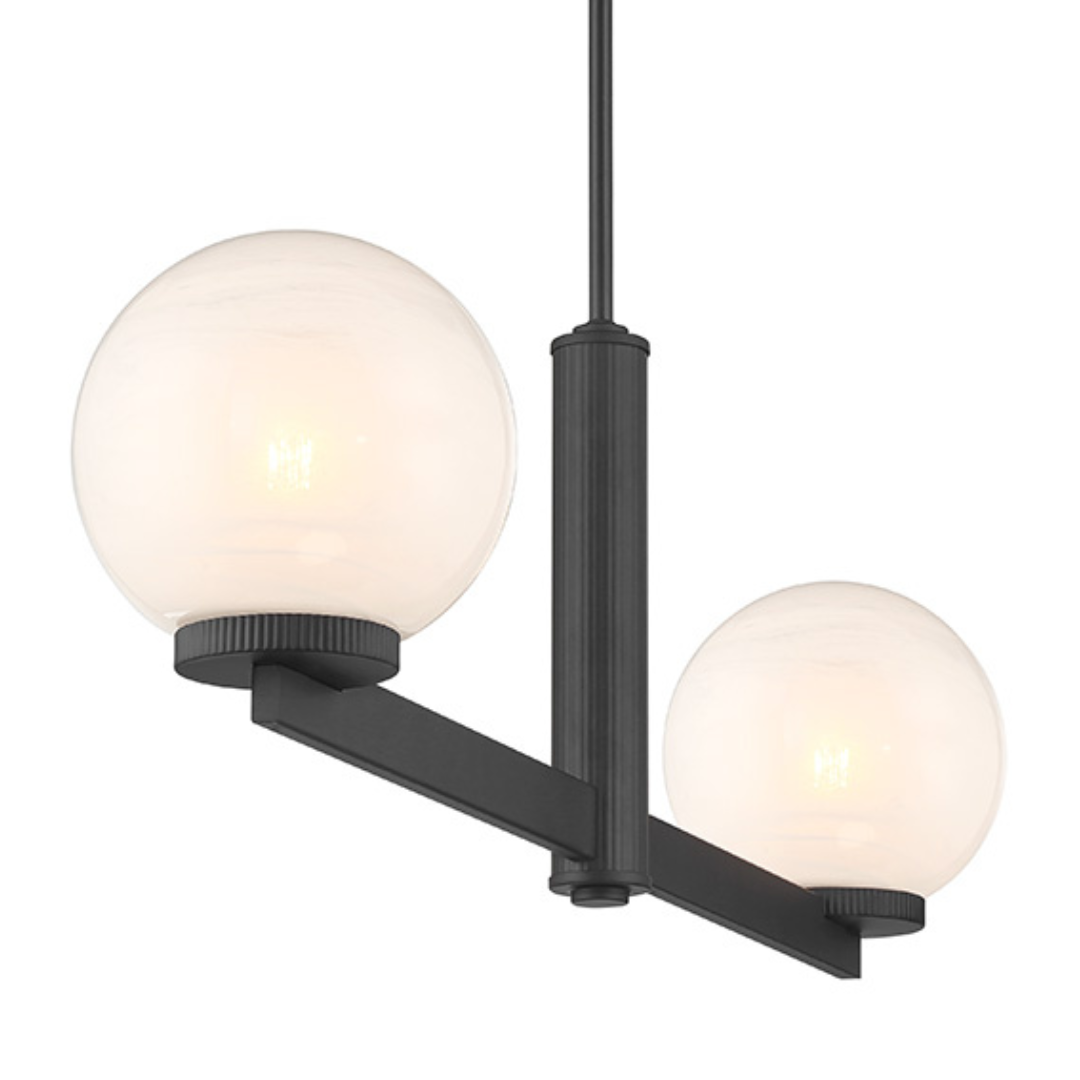 Art Deco 2-Light Linear Chandelier