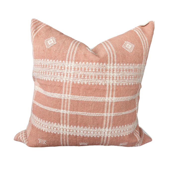Bhujodi Wool Handloom Pillow, Apricot 20" x 20"
