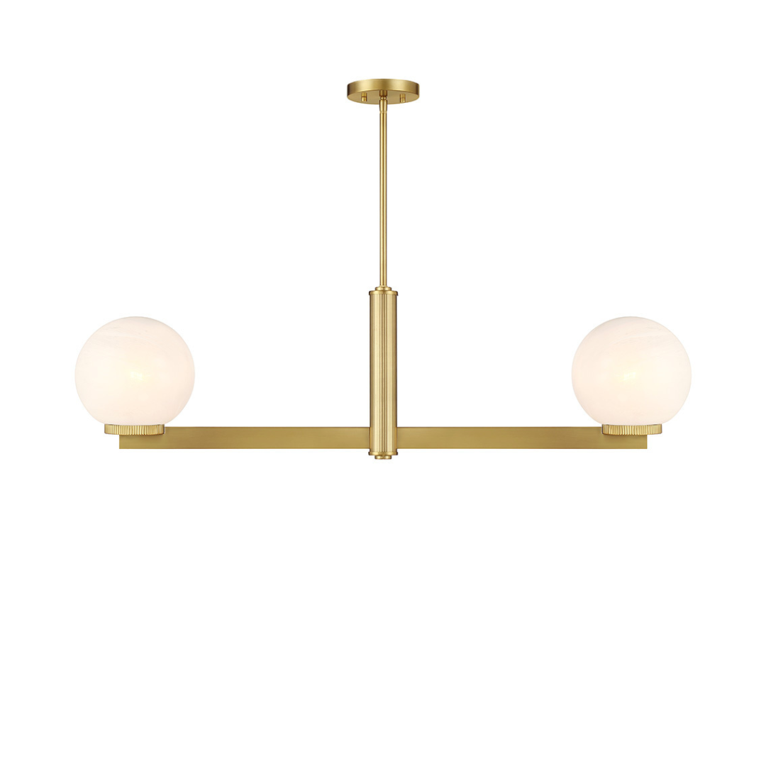 Art Deco 2-Light Linear Chandelier