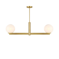 Art Deco 2-Light Linear Chandelier