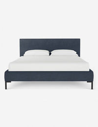 Bree Navy Linen Platform Bed