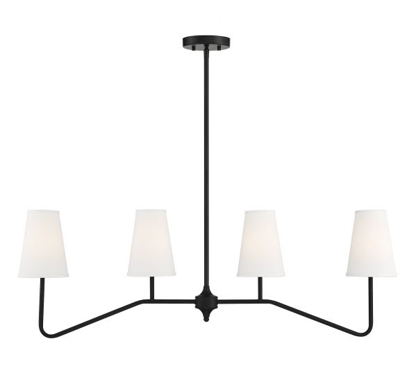 4 Light Matte Black Linear Chandelier