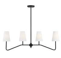 4 Light Matte Black Linear Chandelier