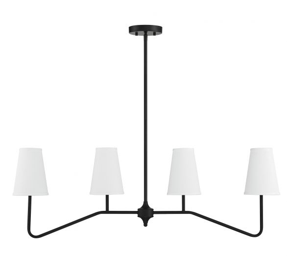 4 Light Matte Black Linear Chandelier