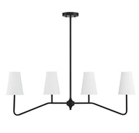 4 Light Matte Black Linear Chandelier
