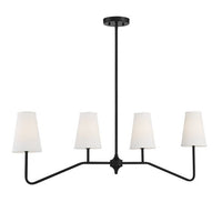 4 Light Matte Black Linear Chandelier
