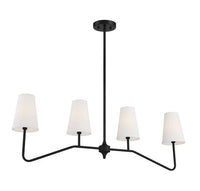 4 Light Matte Black Linear Chandelier