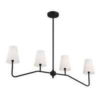 4 Light Matte Black Linear Chandelier