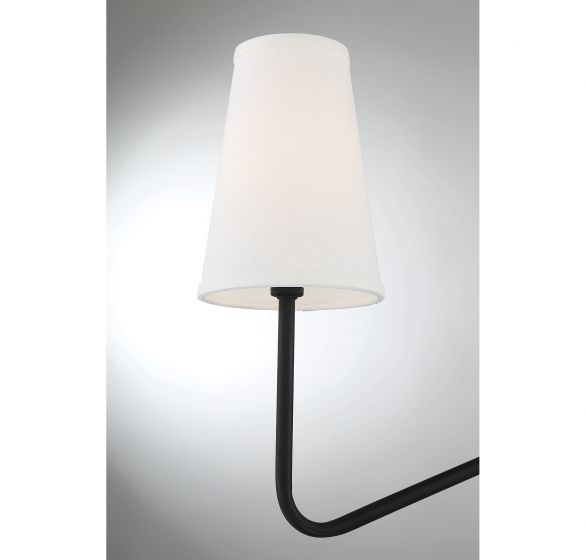 4 Light Matte Black Linear Chandelier
