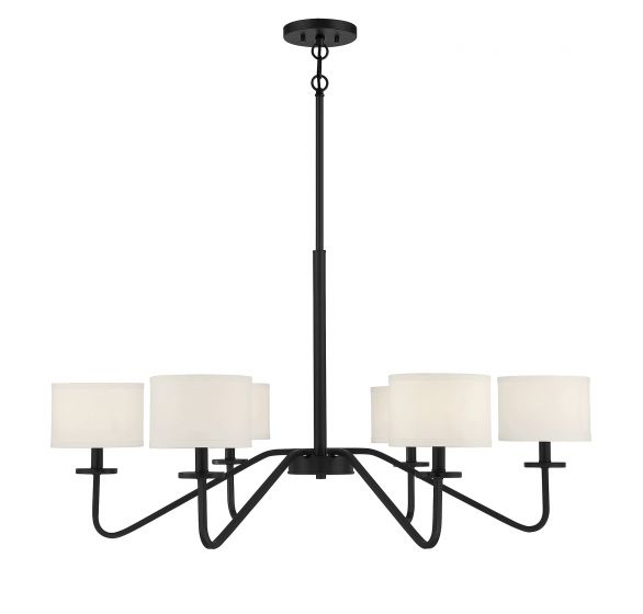 6 Light Matte Black Chandelier