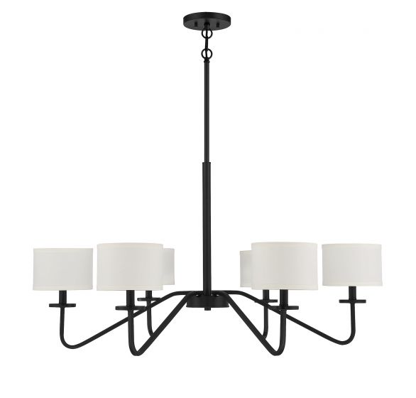6 Light Matte Black Chandelier
