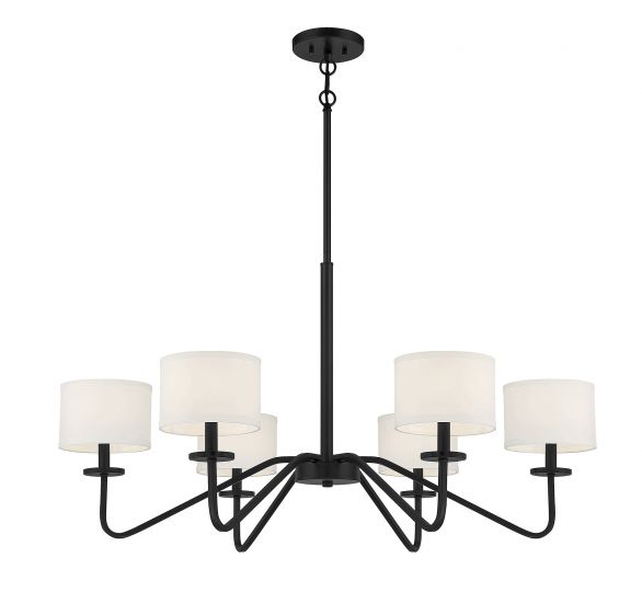 6 Light Matte Black Chandelier