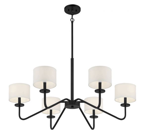 6 Light Matte Black Chandelier
