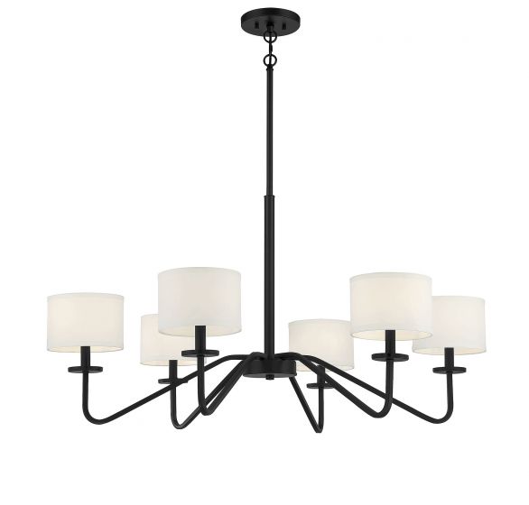 6 Light Matte Black Chandelier