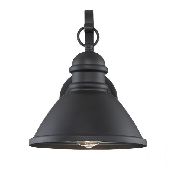 1-Light Outdoor Wall Lantern Matte Black Finish