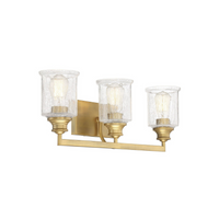 Hampton Warm Brass 3 Light Bath