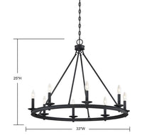 Middleton 8 Light Chandelier Matte Black