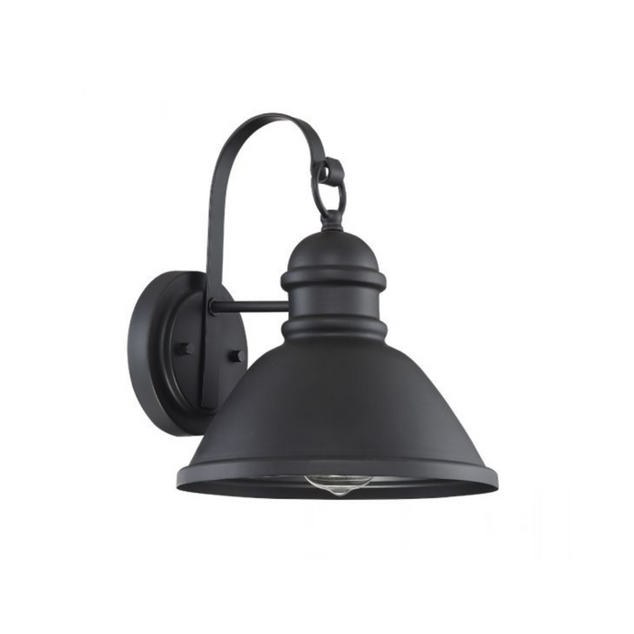 1-Light Outdoor Wall Lantern Matte Black Finish