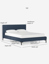Bree Navy Linen Platform Bed