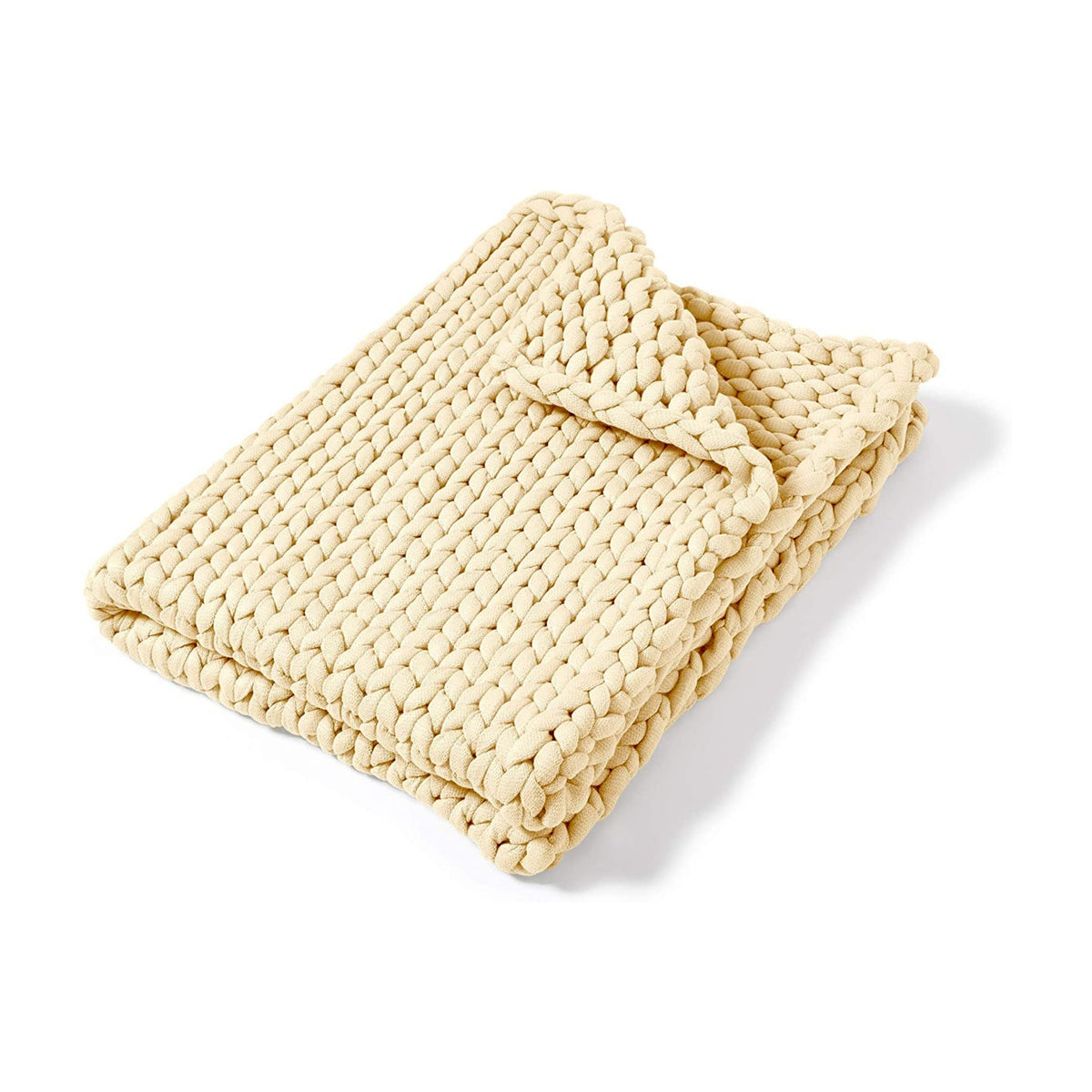 Cream Chunky Knit Throw