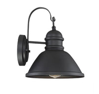 1-Light Outdoor Wall Lantern Matte Black Finish