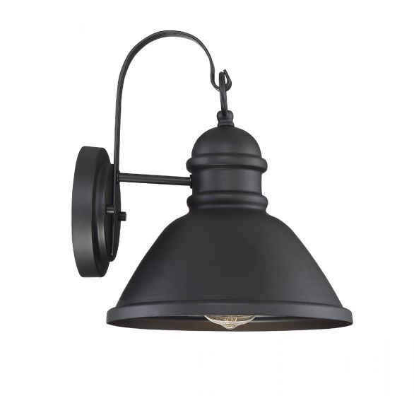 1-Light Outdoor Wall Lantern Matte Black Finish