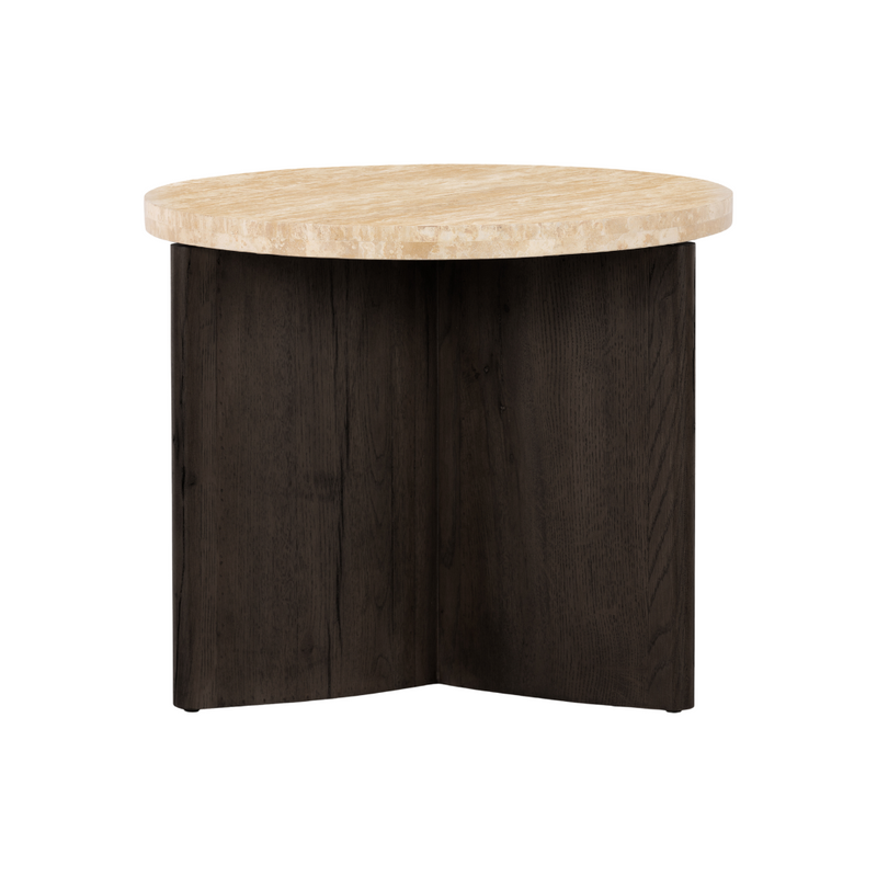 Tide End Table - Travertine