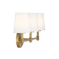 3-Light Bathroom Vanity Light in Natural Brass