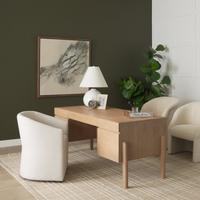 Trellyn Desk [/w Carved Woven Wood Front]