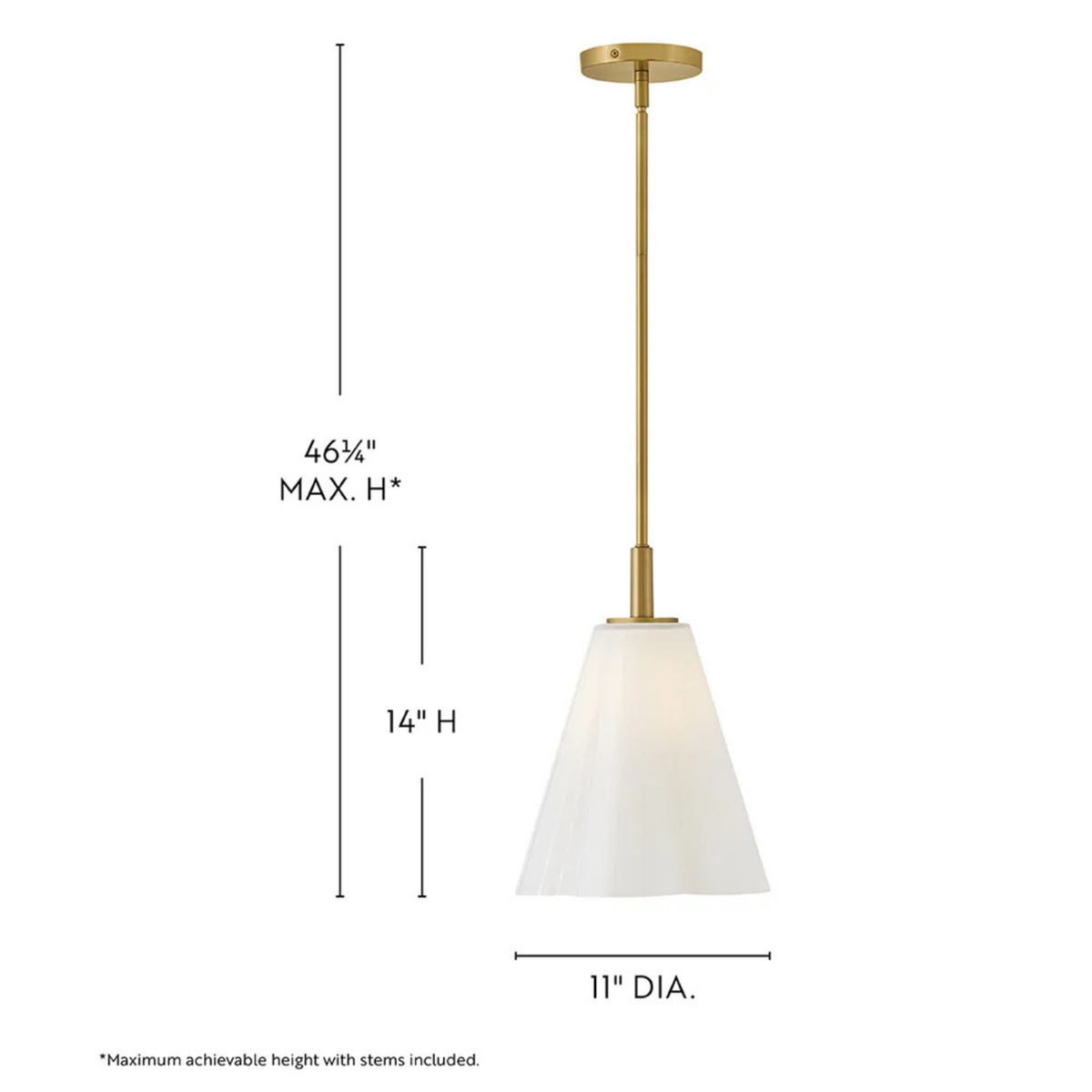 Honey 11" Scalloped Pendant