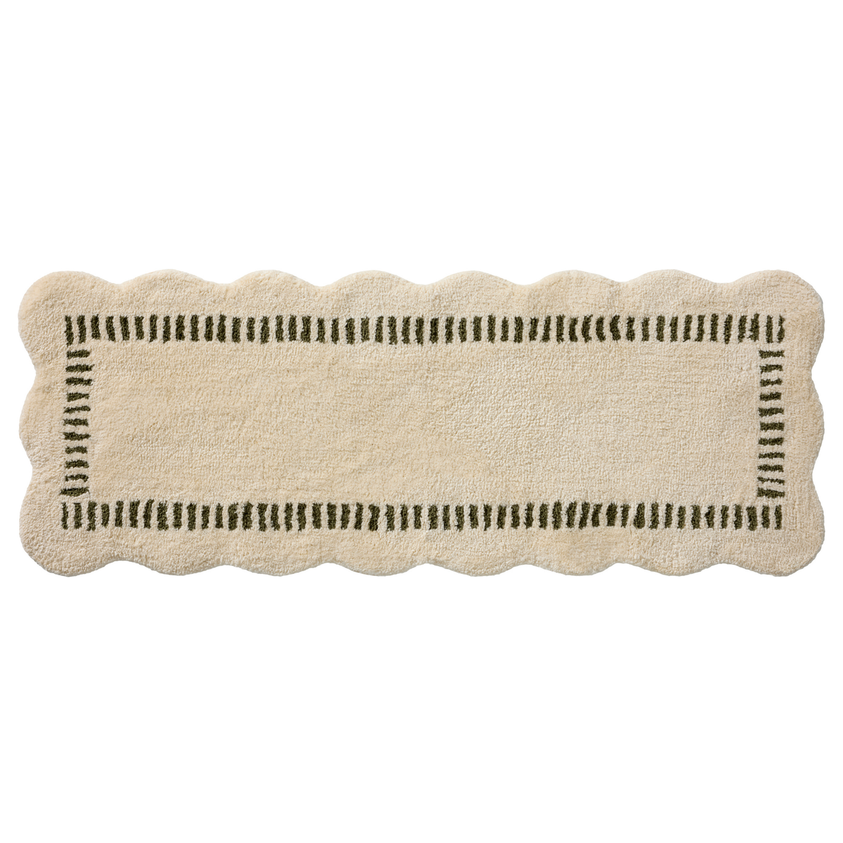 Valerie (Chris Loves Julia × Loloi) VLR-01 Bath Mat [Ivory/Green]