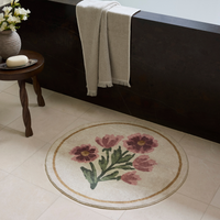 Clove CLO-01 (Chris Loves Julia × Loloi) Round Bath Mat [Ivory/Pink]
