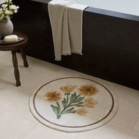 Clove CLO-01 (Chris Loves Julia × Loloi) Round Bath Mat [Ivory/Yellow]