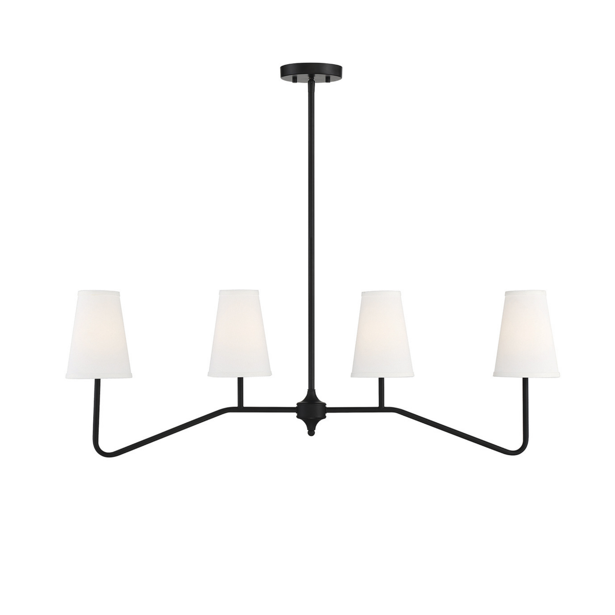 4 Light Matte Black Linear Chandelier