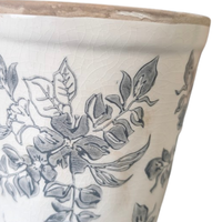 Floral Motif 9.5" Vase [Muted Grey]