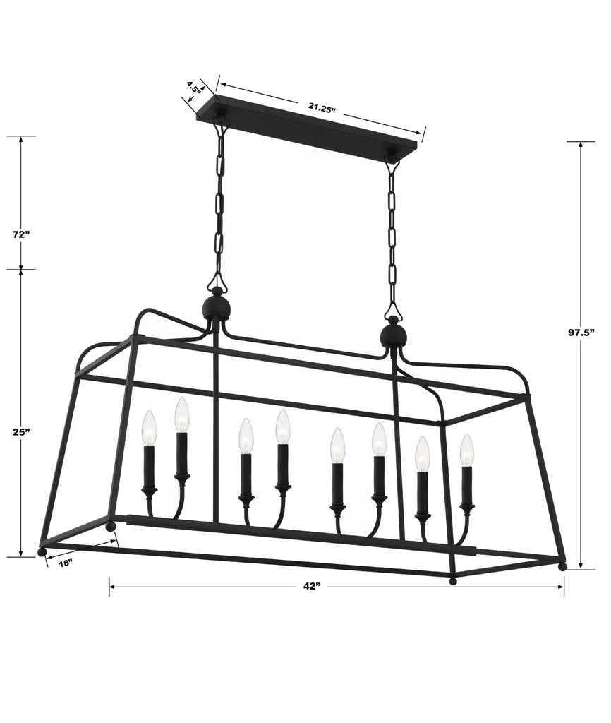 Libby Langdon Sylvan 8 Light Linear Chandelier