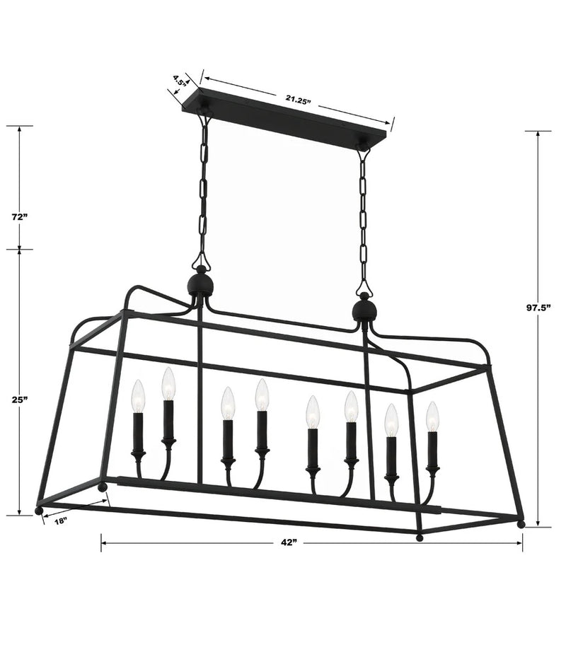 Libby Langdon Sylvan 8 Light Linear Chandelier