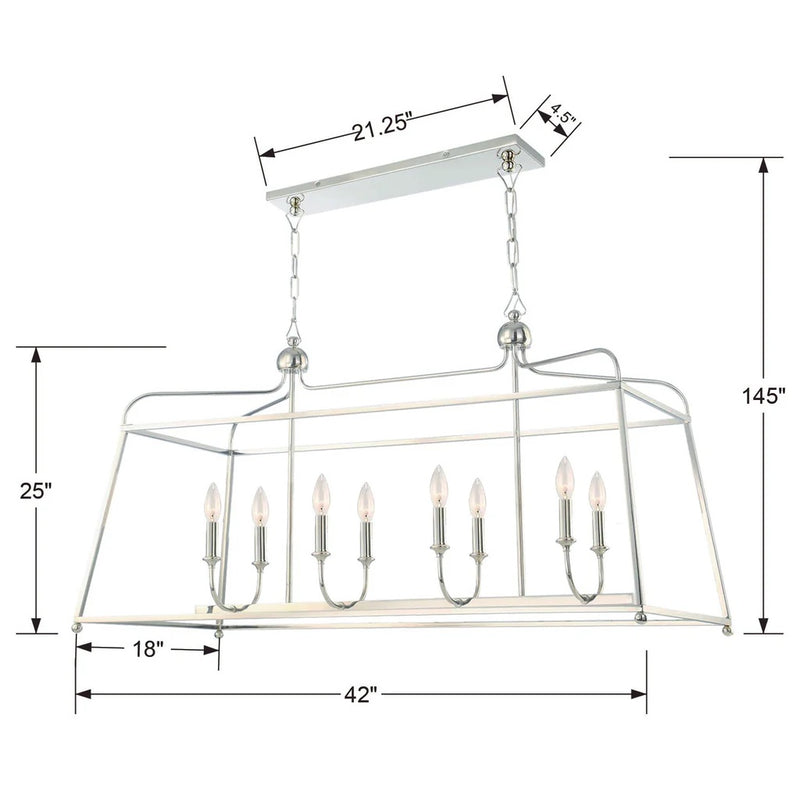 Libby Langdon Sylvan 8 Light Linear Chandelier