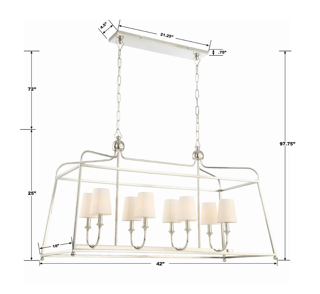 Libby Langdon Sylvan 8 Light Linear Chandelier